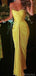 Elegant Mermaid Sweetheart Sleeveless Yellow Evening Prom Dresses Online, OT166