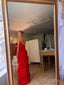 Elegant Spaghetti Straps Mermaid Red Evening Prom Dresses Online, OT165