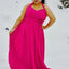 Elegant Fuchsia A-line Halter Chiffon Floor Length Bridesmaid Dresses Online, OT325