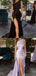 Gorgeous One Shoulder Sleeveless Mermaid Evening Prom Dresses with Side Slit, OT142