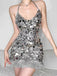 Sparkly Halter Backless V-neck Sequins Short Homecoming Dresses Online, OT029