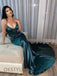 Mermaid Satin Spaghetti Straps Lace-Up Long Prom Dresses, OT151