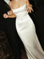 Simple Spaghetti Straps Straight Neck Mermaid Long Ivory Evening Prom Dresses Online, OT130