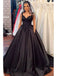 Elegant Black Straps Floor Length Wedding Dress, WD0511