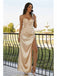 Spaghetti Straps V-neck Side Slit Bridesmaid Dresses, BG200