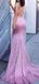 Pink Mermaid Sleeveless Custom Cheap Prom Dresses,Sweet 16 Prom Dresses, OL017