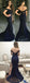 Navy Blue Off-Shoulder Open Back Mermaid Bridesmaid Dresses, BG097