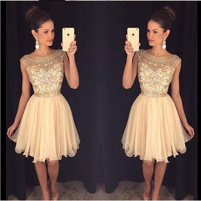 Cheap beaded See through Sexy homecoming prom dresses, CM0011