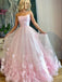 Pink Spaghetti Straps A-line Tulle Prom Dress, OL538