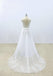 Popular A-line V-neck lace top tulle backless simple Wedding Dresses with train, WD0365