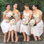 Short  Floral A Line Cheap Maid Of Honor Keen Length Bridesmaid Dresses , Wedding Party Gown,PD0257