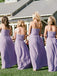 Lovely Sweetheart Sleeveless Floor Length Ruched Lavender Long Bridesmaid Dress , BD0500