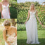 Romantic Spaghetti Strap Lace Top chiffon Country Beach Style Wedding Dresses, WD0361