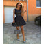 Popular round neck sleeveless sequins elegant short prom dresses, dark blue homecoming dresses, HD0338