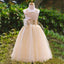 Lovely Lace  Sleeveless Lace Up Back Lace Flower Girl Dresses With Handmade Flower Sash, FGS032