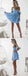 A-Line Spaghetti Straps Short Sky Blue Full Lace Short Homecoming Dress, HD0399