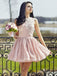 Newest A-Line Pink Appliques Sleeveless Party Dresses, Short Homecoming Dress, HD0412