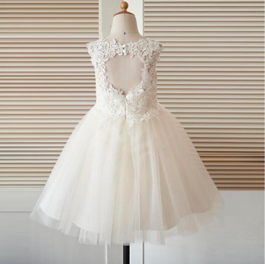 Open Back Top Lace Flower Girl Dresses for 2018 Wedding , Best Sale Junior Bridesmaid Dresses, FG094