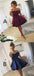 New Arrival Simple Off-shoulder Cheap Short Satin Homecoming Dresses, HD0421