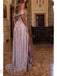 Sparkly A-line Off-Shoulder Side-Slit Prom Dresses, OT037