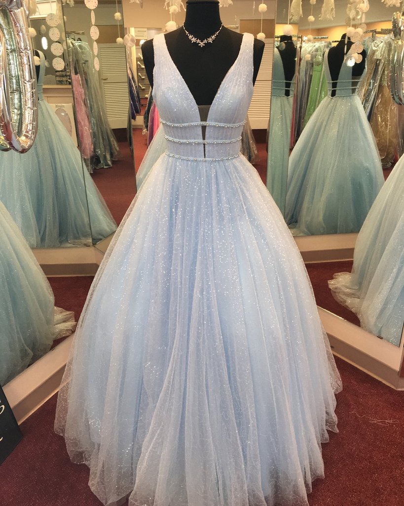 Most popular A-line Floor-length V-neck princess dresses, pink lovely long prom dresses,  PD0106