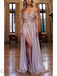 Sparkly A-line Off-Shoulder Side-Slit Prom Dresses, OT037