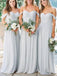 Simple Off Shoulder Bridesmaid Dresses, BG009