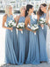 Formal Floor Length Halter Backless Bridesmaid Dresses, BG124