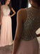 Elegant Light Pink Beaded Prom Dresses, OL135