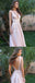 A-line V-neck Sequins Backless Sexy Long Pink Prom Dresses, PD0152