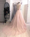 A-line Long V-back Cheap Long tulle Sexy Prom Dresses, PD0540
