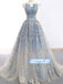 Beautiful A-line Sleeveless Lace up back Long Prom Dresses, OL032