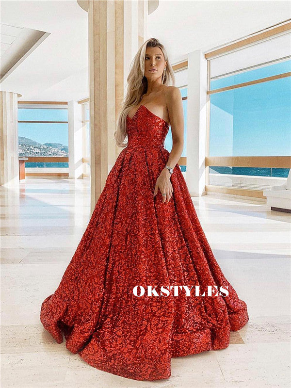 Red evening gown