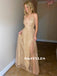 Shine Floor-length Straps Deep V-neck Backless Prom Dresses With Split, PD0648