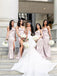 Sheath Sweetheart Floor-length Sexy Bridesmaid Dresses With Split,  BD0618