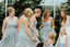 A-line Beteau Neck Appliques Short Chiffon Bridesmaid Dresses With Pleats, BD0629
