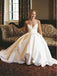 Elegant A-line Spaghetti Straps V-neck Wedding Dress, WD0454