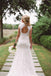 New Romantic Mermaid Cap Sleeves Lace V-neck Open-back Long Wedding Dress, WD0375