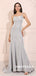 Mermaid Spaghetti Straps Scoop Neck Long Sliver Prom Dresses, PD0598