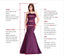 A-line Off-shoulder Long Red Satin Prom Dresses With Split, PD0634