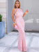 Sparkly Halter Mermaid Pink Prom Dresses, OL329