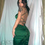 Sexy Satin Mermaid Floor-Length Open-Back Prom Dresses, OT061