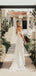 Sheath Off-shoulder V-neck Backless Long Lace Wedding dresses, WD0418