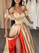 Sexy Satin Off-Shoulder A-Line Floor-Length Prom Dresses, OT023