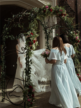 A-Line Floor-length One Shoulder Long Tulle Bridesmaid dresses